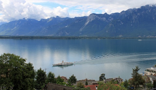 CGN Boat Cruising on Lake Geneva near Montreux, Switzerland