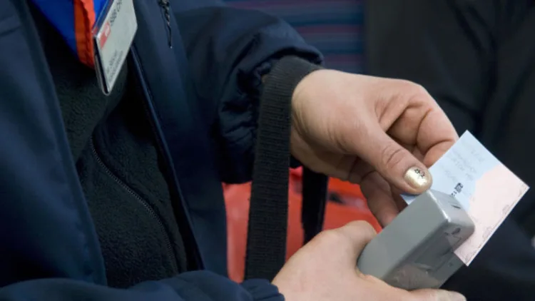 Ticket Inspection on a Swiss Train