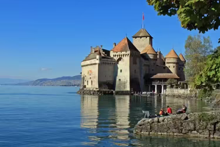 Chateau de Chillon Castle on Lake Geneva