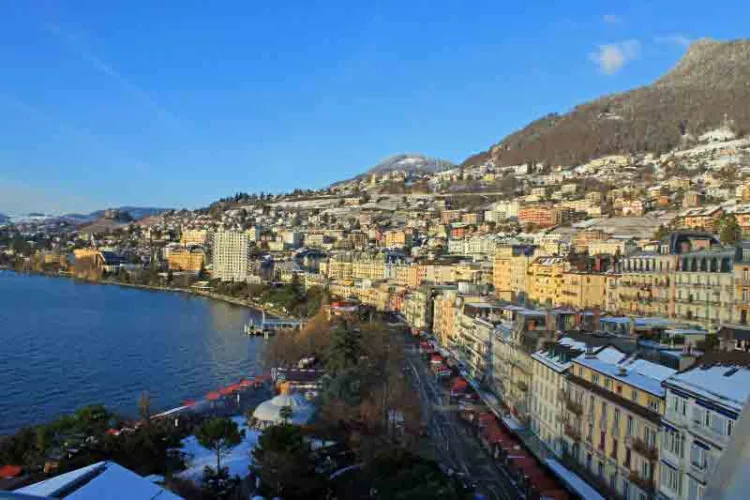 Montreux Waterfront on Lake Geneva, Switzerland