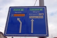 Geneva Airport Traffic Sign, Switzerland