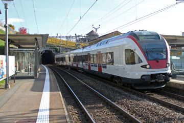S-Bahn Train to Montreux in Switzerland