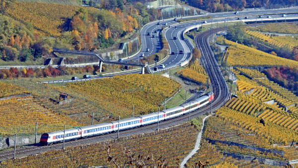 Autoroute A9 & Railway Line near Lausanne