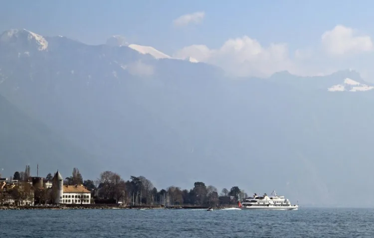 Lake Geneva Cruise Boat Leaving Vevey-La Tour