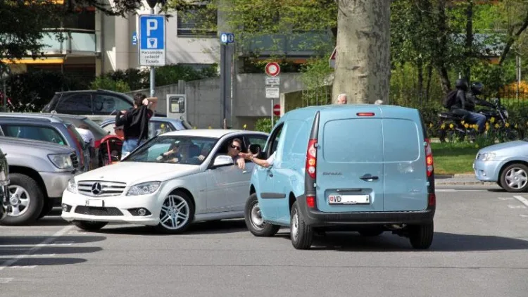 Parking in Morges on Lake Geneva, Switzerland