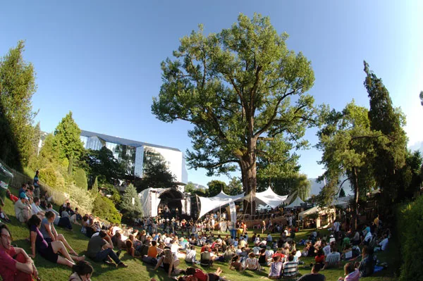 Free open-air concert in the park at the Montreux Jazz Festival in Switzerland