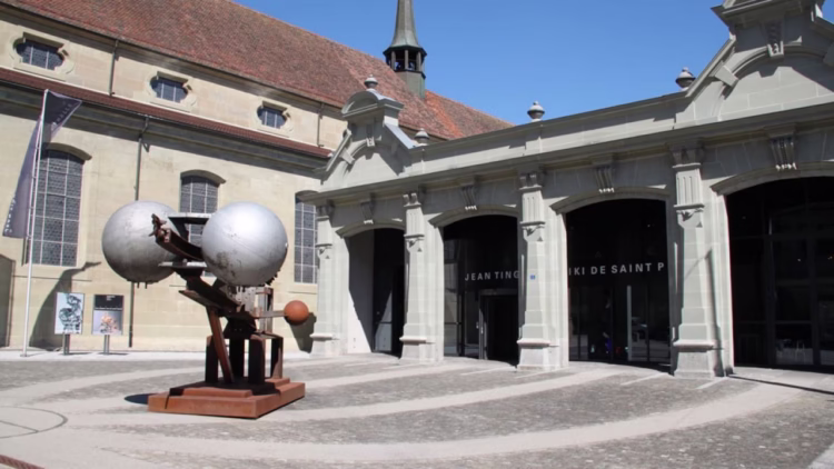 The Espace Jean Tinguely Niki de Saint Phalle in Fribourg (Freiburg) in Switzerland is an art gallery or museum with working kinetic sculpture models designed by the local-born artist Jean Tinguely and some colorful works by his equally famous wife.