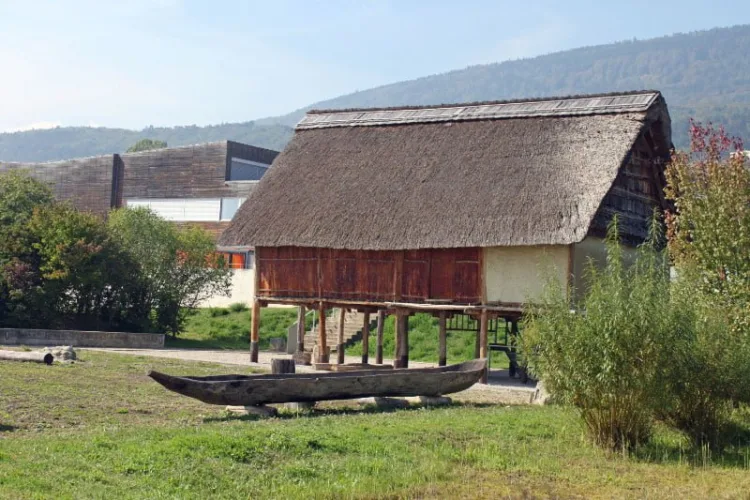 Pre-Historic House in the Park at the Laténium