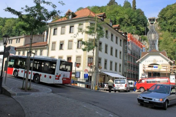 Funicular and Bus in Fribourg