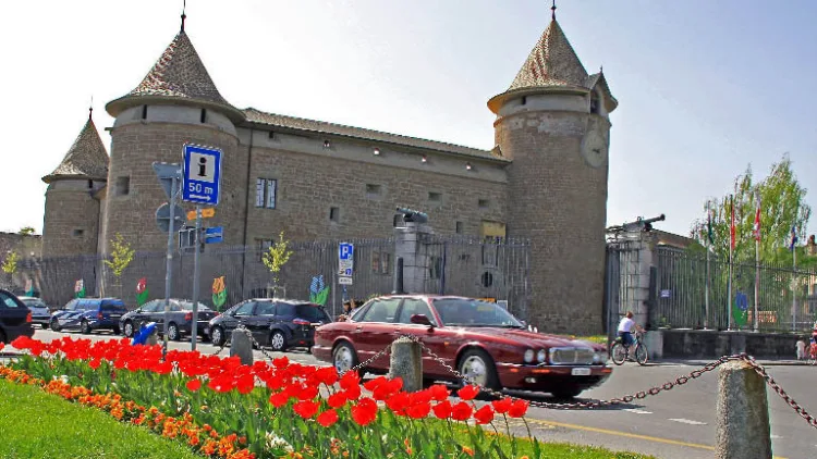 Medieval Chateau de Morges Castle on Lac Léman