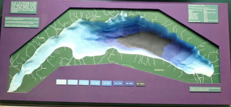 A model of Lake Geneva in the Natural History Museum in Geneva