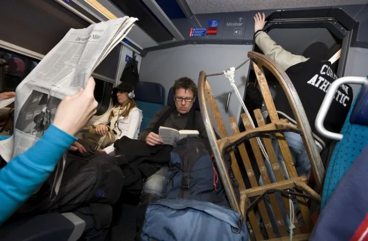 Travelers en route to Ski Resorts