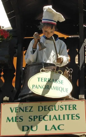 Restaurant Sign in Yvoire on Lake Geneva, France