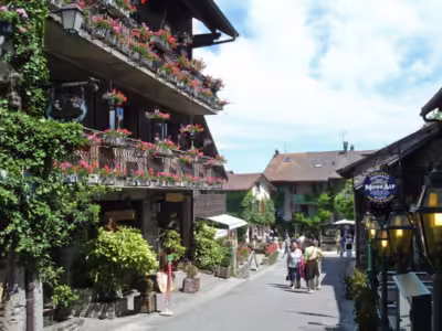 Yvoire Streets are Filled with Flowers, France