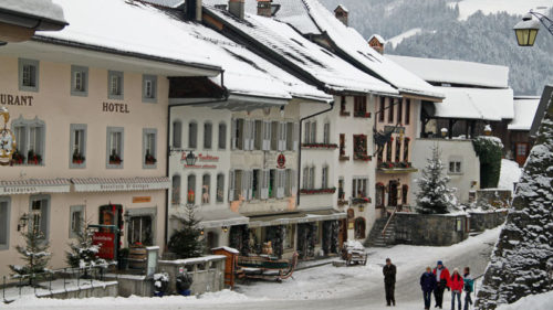 Snow-Covered Gruyères in Winter