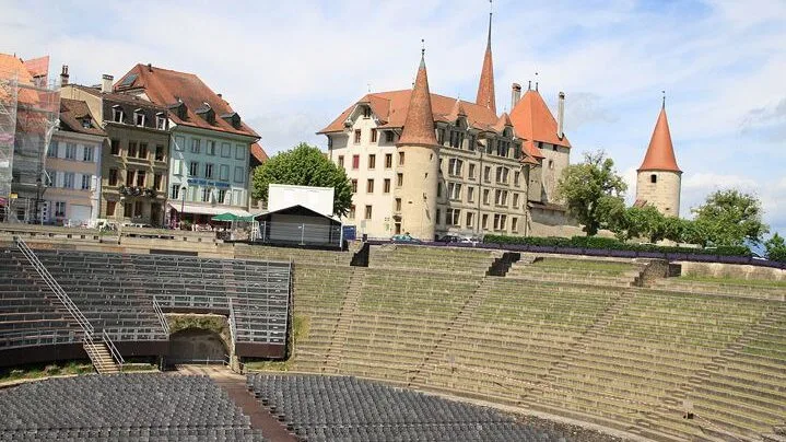 Amphitheater and Castle in Avenches in Switzerland
