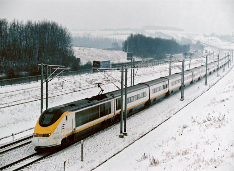 Eurostar Train in Snow