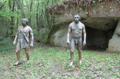 Prehistoric Men in the Dino Zoo and Prehistoric Park