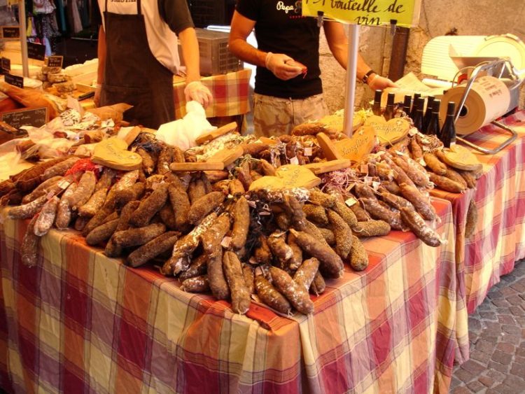 Sausages at Annecy Market
