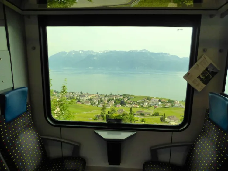 Lake Geneva viewed from the train