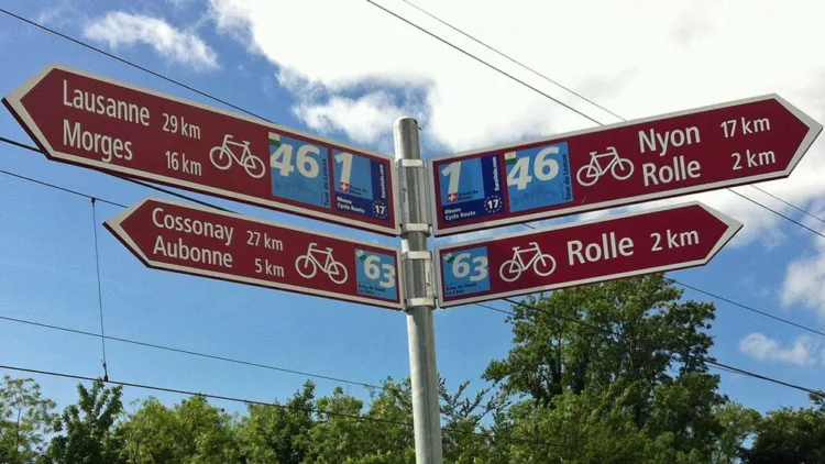 Swiss cycling route signs