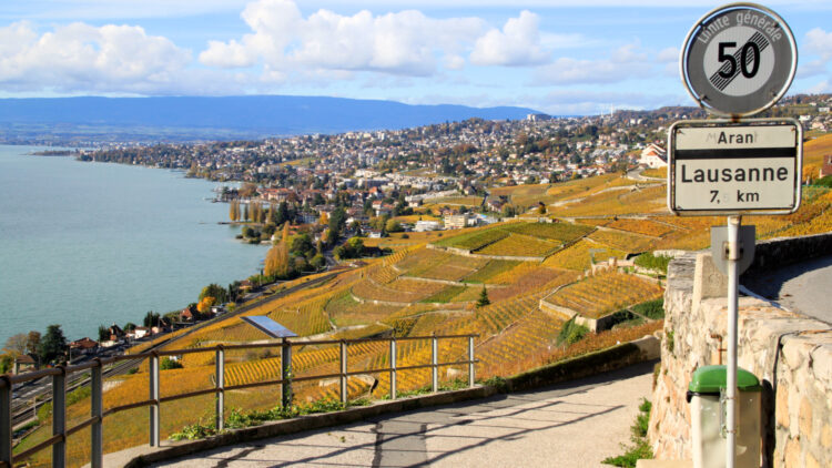 The UNESCO World Cultural Heritage-listed vineyards of Lavaux on Lake Geneva are beautiful for most of the year but spectacular for photos in autumn.