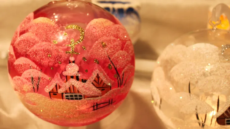 Painted Glass Balls at the Montreux Christmas market