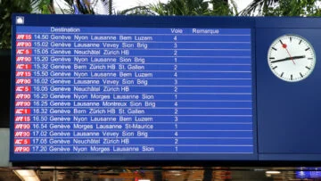 Train Departures Board at Geneva Airport