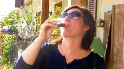 Wine tasting at the annual Caves Ouvertes in Tartegnin