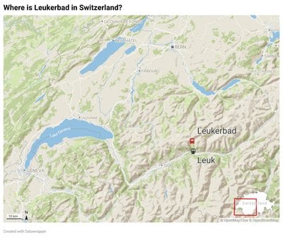 Map Showing where is Leukerbad in Switzerland