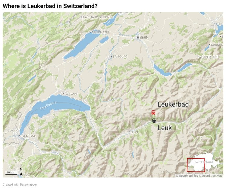 Map Showing where is Leukerbad in Switzerland